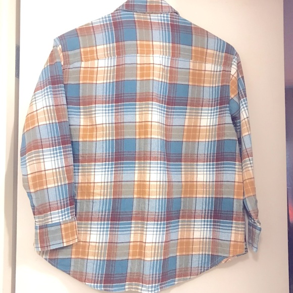 Old Navy Women's Plaid Boyfriend Shirt in Blue and Tan flannel L - Picture 5 of 9